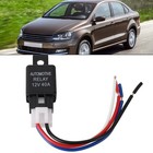 1pc Black 12v 40a Car Automotive Van Boat Bike 4 Pin Spst Relay With Cable