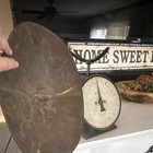 Hanson Bros Antique Metal Kitchen Scale Black   White With Bowl   Base