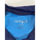 Cat   Jack Boys Xl 16 Rash Guard Shark Long Sleeve Swim Shirt Blue Nwt