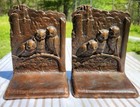 Pair Of Weidlich Borthers Owl Heavy Bronze Bookends 1930s 6    