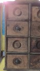 Antique vintage Primitive Wall Hanger  Wood Spice Cabinet Rack 8 Drawers