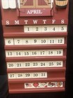 Perpetual  Barn Calendar Solid Wood  Painted Tiles 1991 Missing July august Tile