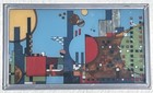 Frank Loyd Wright Foundation Stained Glass Art Panel Window City By The Lake Vtg