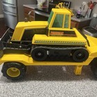 Vintage Tonka Mighty Diesel Tractor And Lowboy Trailer Bulldozer Steel   Plastic