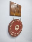Ship Salvaged Original Old Vintage Brass Antique Round  the Gong   Bell - Red