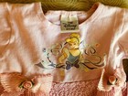 Girls Toddler Size 12 Mo Disney Princess Pink Cotton Poly Stretch Dress Long Sl 