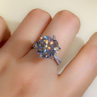3 50ct Round Cut Real Moissanite Solitaire Engagement Ring 14k White Gold Plated