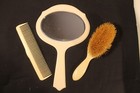 Vanity Hand Mirror  Comb And Brush Vintage Set