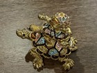 Stacked Family Of Turtles Jeweled Trinket Box Magnetic Clasps 1990s Vintage Ln