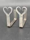 Split Heart Hand Forged Curtain Swags Window Treatment Holders Set Of 4
