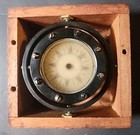 Vintage antique Nautitical Gimbled Ships Compass-brass In Wooden Box With Lid