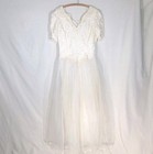 Vintage Y2k Jessica Mcclintock Us14 Wedding Dress Sheer Lace Full Skirt Bridal