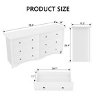 6 Drawer Wood Dresser Furniture Double Tier Storage Bedroom Living Room White