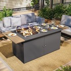 Lausaint Home 64in  50 000 Btu Gas Fire Pit Table For Outside Patio  Propane