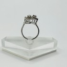 Marked Size 6 Floral Rhinestone Ring