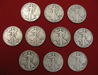 90  Siver Walking Liberty Half Doliar Lot Of 5