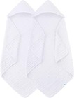 Muslin Hooded Baby Bath Towels - 2 Pack 100  Cotton Towel For Babies  Infants   