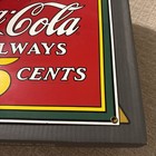 Vintage Heavy Porcelain Metal Coca Cola Coke Advertising Sign 12-3 4    X 10-1 2   