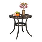 Patio Bistro Table With Umbrella Hole  Cast Aluminum Dining Table For Outdoor