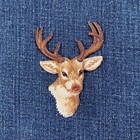 2-pack Deer Applique Patch Set - Embroidered Buck Hunting Animal Badges Iron On