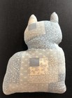 Vintage Handmade Blue Quilted Cat Mini Puff Pillow 10524gw1d