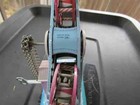 Vintage 7 25  Wind-up Tin Litho Spinning Double Carosel Ne  M5434 Works W  Key