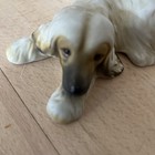 Hhh Afghan Hound Dog Ornament Figurine Harvey Knox Porcelain Lying 