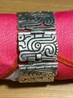 Vintage Taxco Mexico Sterling Silver Panel Bracelet 90g Heavy Modernist Design
