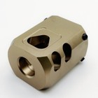 2 Pack 1 2  28 Thread Muzzle Brake Anodized Black For 9mm Glock Tan Color