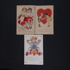 Antique Valentine s Day Postcard Lot Of 3 Unposted Early 1900s Holiday Ephemera