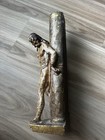 Jesus Wood Carved Figure On Column Christian Christianity Religious Statue