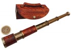 Antique Telescope Brass W  Leather Marine Nautical Pirate Spyglass Vintage Scope