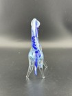 Vintage Murano Style Hand Blown Glass Blue Unicorn 5   
