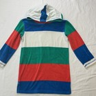 Mini Boden Kids Striped Hooded Towelling Cover-up 7-8y Multicolor Cotton Blend
