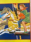 Antique vtg 30 s Carnival Circus Amusement Park Poster  Carousel Etc  Minimalist