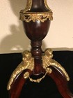 Egyptian Revival Octagon Style Round Burl Wood Side Table With Bronze Mounts