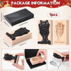 Christmas Rubber Stamp Set Wooden Krampus Christmas Rubber Stamps  Pad For Craft
