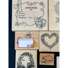 Vintage Rubber Stamp Lot Wedding Floral Baby Library 10pc Note Placecards
