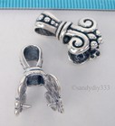 1x Antique Sterling Silver Pendant Pinch Bail Clasp Slide Connector  1445