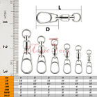10-50pcs Stainless Steel Fishing Swivels With Ball Bearing Snap Oval Rings