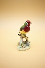 Bone China Bird Red Headed Gouldeon Finch Floral  From Staffordshire - 4 1 4 