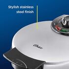 New Oster 8  Nonstick Belgian Waffle Maker With Temperature Control  Silver