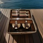 Vintage Mini Portable Travel Bartender Kit Cocktail Bar Set W  2-sided Snap Case