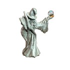 86   -87    Vintage Denicolo Sunglo Pewter Wizard   Baby Dragon W crystal Ball Fig 
