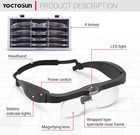 Yoctosun Magnifying Glasses With Light  Rechargeable Head Magnifier Black 