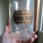 1850s Pontiled Apothecary Drugstore Bottle With Hollow Blown Glass Stopper
