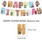 L                     Monster Birthday Party Balloons Banner Cake Topper Party Decoration