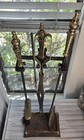 Antique Style Brass   Iron Fireplace Companion Set With Stand  Tools