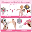 Pink Doctor Kit For Toddlers 3-5  Pretend Doctor Play Set With Cart  Stethosc   