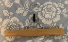 Lot Of 6 Wood Pants Hangers - Plastic Clips
